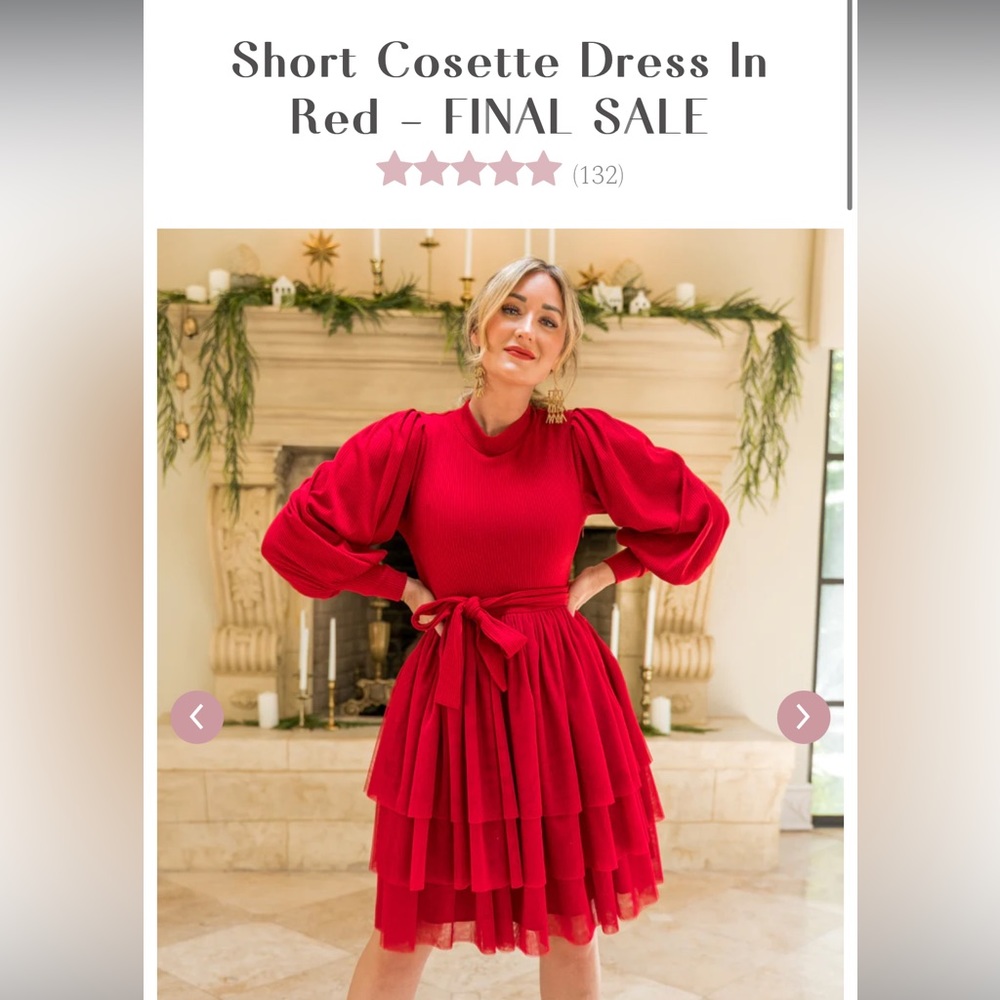 IVY CITY CO Cossette dress short in red 1XL